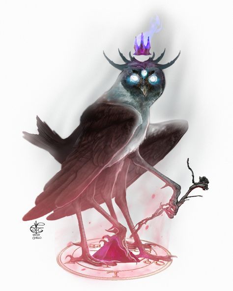 ArtStation - Demons of the Ars Goetia , Vincent Coviello Owl Demon Art, Ars Goetia Demons, Stolas Demon Form, Demon Familiar, Owl Demon, Demon Pictures, Lesser Key Of Solomon, Key Of Solomon, Demon Form