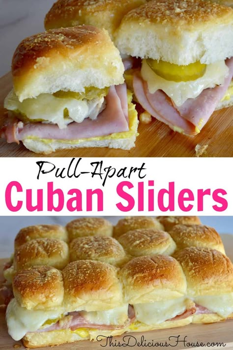 Cuban Sandwich Sliders, Hawaiian Bread Rolls, Sliders Recipes Hawaiian Rolls, Cuban Sliders, Hawaiian Sliders, Cuban Sandwiches, Hawaiian Roll Sliders, King Hawaiian Rolls, Cuban Bread