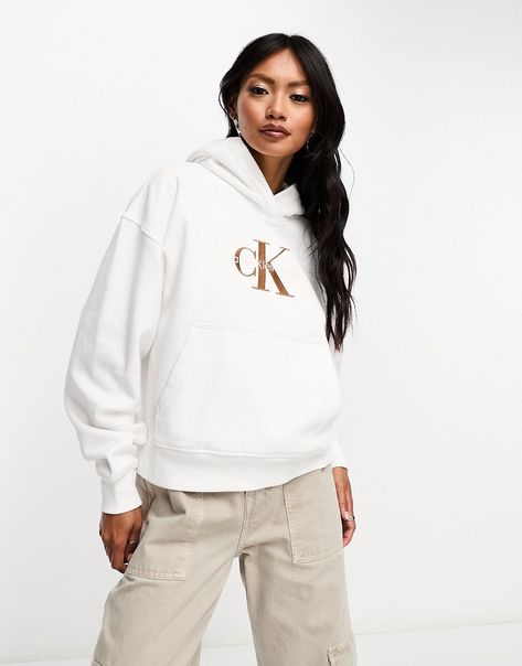 Hoodies & Sweatshirts by Calvin Klein Jeans Laid-back looks Drawstring hood Logo embroidery to chest Pouch pocket Relaxed fit Calvin Klein Hoodie Woman, Ck Outfit Calvin Klein, Calvin Klein Outfits, Calvin Klein Hoodie, Ck Calvin Klein, Calvin Klein Jeans Women, Jeans Look, Calvin Klein Pants, Hoodie Outfit