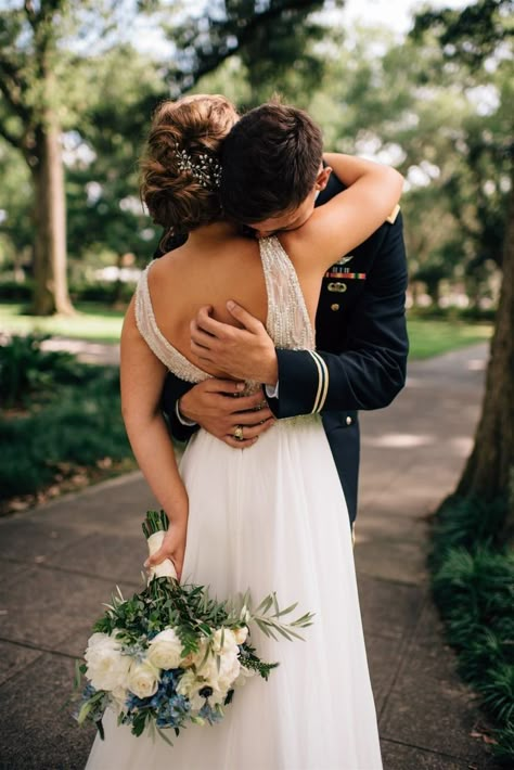 Forsyth Park Savannah Wedding, Raf Wedding, Military Wedding Army, Military Weddings, Army Wedding, First Look Photos, Marine Wedding, First Look Wedding, Downtown Savannah