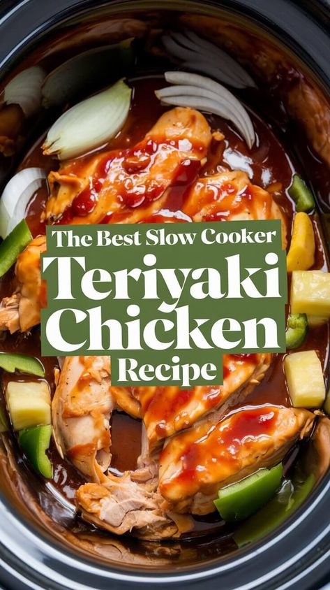 The Best Slow Cooker Teriyaki Chicken Recipe Teriyaki Chicken Slowcooker, Crock Pot Teriyaki Chicken Recipes, Teriyaki Chicken Crock Pot Healthy, Healthy Crockpot Recipes Easy Teriyaki Chicken, Crockpot Recipes Teriyaki Chicken, Easy Crockpot Chicken Teriyaki Recipe, Asian Chicken In Crockpot, Slow Cooker Chicken Tenders Recipes, Chicken Teriyaki Crockpot Easy