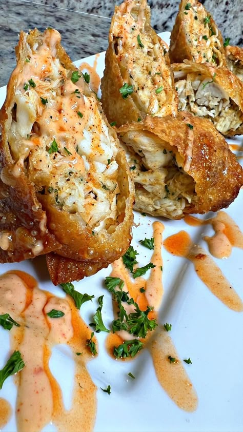 Jumbo Lump Crab Recipes, Crab Food Recipes, Crab Lump Meat Recipes, Stuffed Crabs Recipe, Crab Recipes Lump, Crazy Food Ideas, Seafood Egg Rolls, Crab Meals, Unique Food Recipes