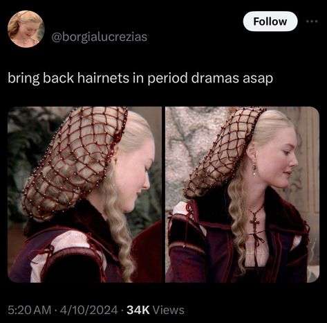 the borgias Lucrezia Borgia Hair, Borgias Lucrezia, Lucrezia Borgia, Period Pieces, A Dance With Dragons, The Borgias, Historical Movies, Dresses Aesthetic, Royal Dresses