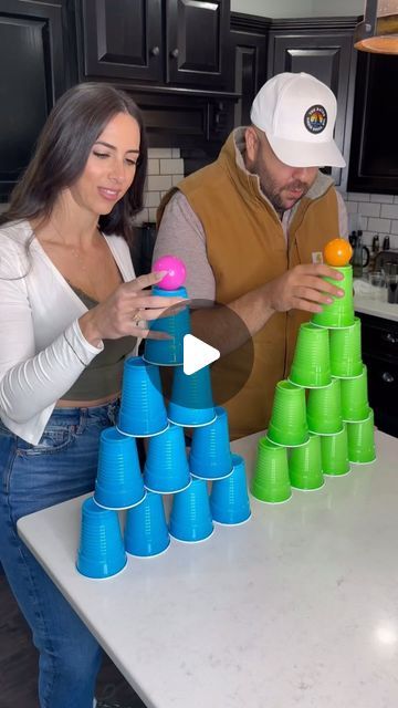 Solo Cup Games For Kids, Cup Games For Parties, Red Solo Cup Games, Games With Cups, Solo Cup Games, Funny Games For Groups, One Minute Games, Fun Games For Adults, Easy Party Games