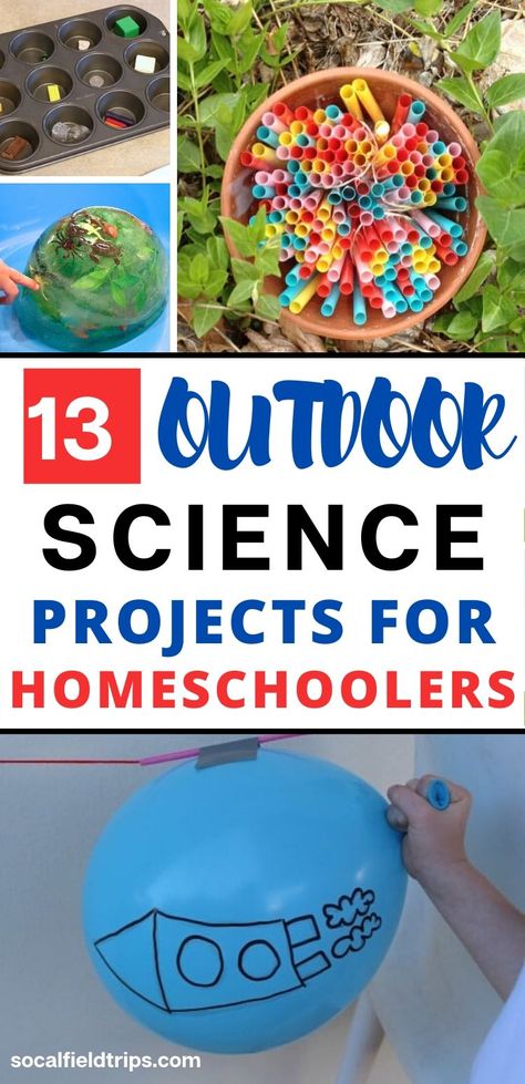 Are you looking for a fun STEAM activity to do with your homeschooler?  Then check out this list of 13 outdoor STEAM activities that only require a limited number of supplies and can be completed in under 1 hour.  #homeschool #homeschooling #homeschoolschedule #distancelearning #steam #stem #stemactivities #steamactivities #homeschoolmom #homeschoolactivities #homeschoolife #kidsactivities #summeractivities #summerfun #steamideas #stemideas #homeschoolscience Outdoor Science Experiments, Spring Stem Activities, Outdoor Science, Steam Activity, Science Experiments For Kids, Science Stem, Experiments For Kids, Science Activities For Kids, Steam Activities