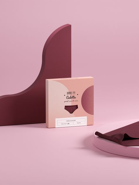 Panty Packaging Design, Period Packaging Design, Menstrual Cup Packaging, Periods Illustration, Period Branding, Panty Packaging, Period Packaging, French Moodboard, Bra Packaging