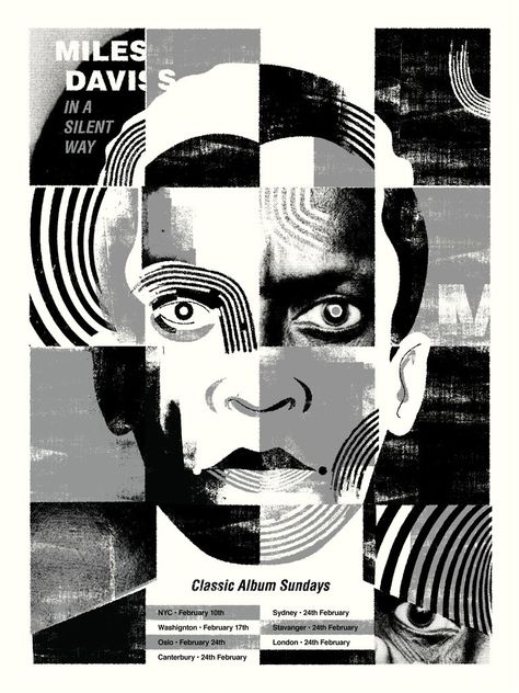 Miles Davis Album Of The Month Poster | Classic Album Sundays Miles Davis Poster, Miles Davis Art, Jazz Wall Art, Graphic Styles, Greys Anatomy Memes, Jazz Poster, Poster Classic, The Flood, Billie Holiday