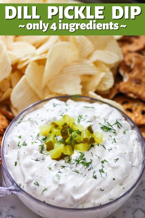 Easy Chip Dip, Dill Pickle Dip Recipe, Amazing Smoothies, Pickle Dip Recipe, Best Dips, Stuffed Breads, Bagel Dip, Dill Pickle Dip, Cheese Dips