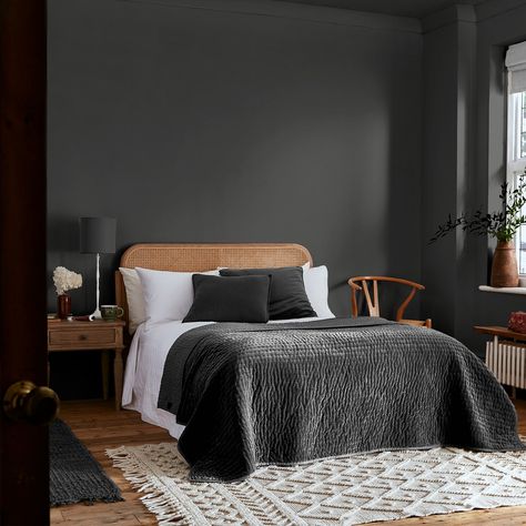 Walthamstow Dusk is a muted navy paint colour, featuring a charcoal undertone for a sophisticated interior look. Olive Green Paint, Navy Paint Colors, Olive Green Paints, Navy Paint, Christmas Bedding, Green Paint Colors, Fabric Sofa Bed, Paint Colour, Christmas Decorations For The Home