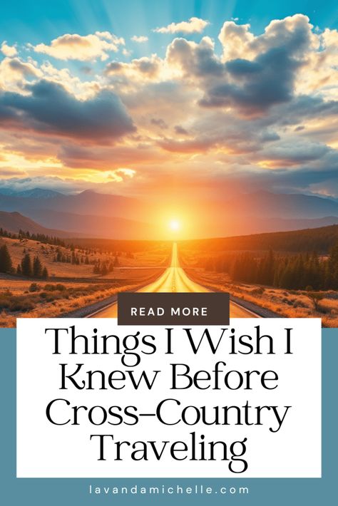 THINGS I WISH I KNEW BEFORE CROSS-COUNTRY TRAVELING DECEMBER 6, 2024BY LAVANDAMICHELLE  Sharing is caring!  5 SHARES Facebook Twitter  Pinterest LinkedIn Email Cross-country traveling is an adventure like no other! The thrill of exploring new places, meeting new people, and creating unforgettable memories makes it so exciting. However, before embarking on my first long-distance journey, I quickly realized that there’s a lot to learn along the way. Looking back, there are many things I wish I had known before I hit the road for a cross-country trip. Here are some valuable insights to help you make the most of your adventure!   1. Plan Your Route, but Stay Flexible Before my trip, I meticulously planned my route, mapping out every stop. While having a plan is essential, I learned that it’s j Cross Country Rv Trip, Cross Country Road Trip Routes, Cross Country Road Trip Essentials, Driving Cross Country, Cross Canada Road Trip, Cross Country Train Trip, Cross County, Road Trip Map, Camper Reno