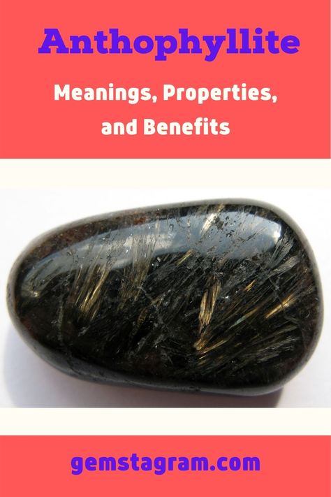 Facts About Anthophyllite Meanings, Properties, and Benefits #Anthophyllite #crystals #crystalhealing #gemstone #gem #luxury Astrophyllite Crystal Meaning, Yooperlite Crystal Meaning, Crystal Healing Stones, Crystal Meanings, Crystal Stones, Healing Stones, Rocks And Crystals, Facts About, Stones And Crystals