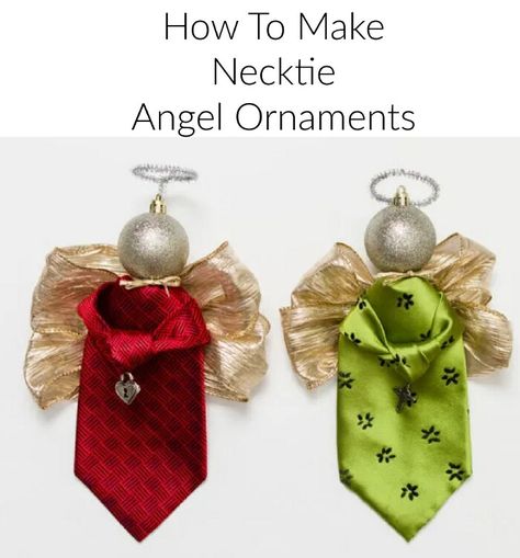 707 Inspire Me Tuesday Necktie Angel Tutorial, Necktie Angels Men Ties, Tie Angels, Diy Christmas Angel Ornaments, Advent For Kids, Advent Calendars For Kids, Tie Crafts, Christmas Angel Ornaments, Angel Decor