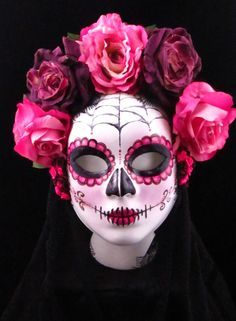 Spider Mask, Halloween Hombre, Day Of The Dead Mask, Paper Mache Mask, Den Mrtvých, Mexican Mask, Mask Painting, Masquerade Masks, Pink Day