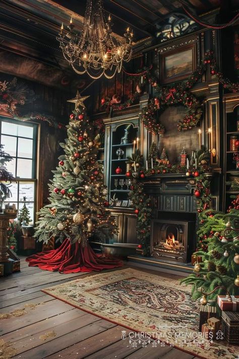 Narnia Inspired Christmas Decor, Charles Dickens Christmas Aesthetic, Narnia Christmas, Narnia Christmas Theme, Victorian Christmas Aesthetic Wallpaper, Christmas Mansion Aesthetic, Castle Christmas Aesthetic, French Country Christmas Decor, Dark Academia Christmas