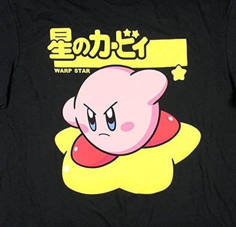 Kirby Shirt Design, Kirby Shirt, Pokemon Tshirt Design, Character Graphic, Retro Videos, Black Graphic Tees, Retro Video Games, Anime Stickers, Free Amazon Products