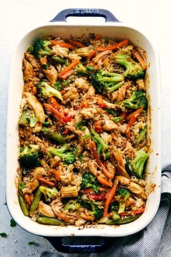 Easy Teriyaki Chicken Casserole Vegetable Stir Fry Rice, Meal Portions, Teriyaki Chicken Casserole, Fry Rice, Casserole Ideas, Easy Chicken Casserole Recipes, Slow Cooker Teriyaki Chicken, Easy Teriyaki Chicken, Yummy Casserole Recipes