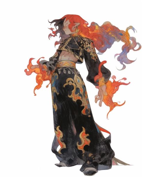 Fire Magic, Rock Punk, Character Design References, Dnd Characters, Art Block, Art Inspiration Drawing, Funky Art, Art Reference Photos, Cartoon Art Styles