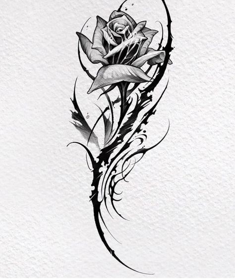 Aesthetic Rose Tattoo, Rose Thorn Tattoo, Dark Roses Tattoo, Reborn Anime, Inner Forearm Tattoo, Rose Tattoos For Women, Aesthetic Rose, Clock Tattoo Design, Black Rose Tattoos