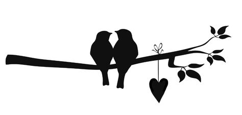 Branch Silhouette, Birds Silhouette, Love Silhouette, Sign Image, Bird Clipart, Silhouette Template, Bird Graphic, Silhouette Painting, Jewellery Design Sketches