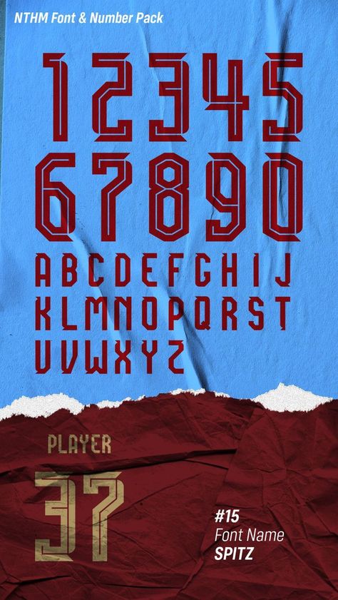 Football Number Shirts, Jersey Font Alphabet, Football Numbers Font, Jersey Numbers Font, Football Jersey Design Ideas, Football Typography, Graphic Design Background Texture, Font Jersey, Football Jersey Design