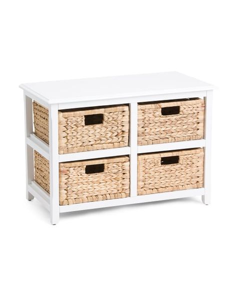 Seabrook 4 Drawer Storage Cabinet Drawer Storage Unit, Natural Baskets, Storage Towers, Drawer Storage, Wood Drawers, Stylish Storage, Tk Maxx, Wood Cabinets, Storage Bins