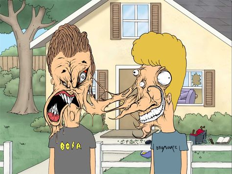 grominate beavis and butthead Beavis And Butthead Quotes, Beavis Y Butthead, Jason Voorhees Art, Beavis And Butthead, City Cartoon, King Of The Hill, Dark Art Drawings, Goth Art, Funny Cartoon Quotes