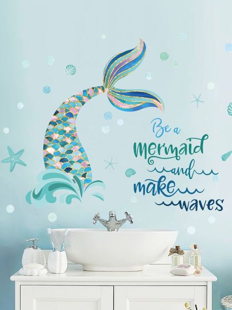 Any mermaid lovers out there? This Super Cute Mermaid Tail Wall Decals available NOW!🧜‍♀️
decalmile colorful mermaid tail wall stickers are perfect to decorate living room, bedroom, playroom, classroom, dormitory.👰
Come in 4 sheets, sheet size: 20cm x 30cm(7.87" x 11.81"),recommend finished size: 70(W) × 70cm(H) (27.56" ×27.56")，or depend on your preference to DIY.💦 Little Mermaid Room, Mermaid Decor Bedroom, Mermaid Room Decor, Mermaid Wall Decals, Mermaid Bedroom, Mermaid Wall Decor, Creative Wall Painting, Mermaid Nursery, Kids Room Murals