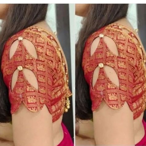 New Model Blouses, Shoulder Design For Blouse, Sela Blouse Designs Latest, ब्लाउस Design Latest, Blouse Neck And Sleeve Design, Baahubali Hands, Blouse Baju Designs Latest, Sleves Desine Blouses, Sleves Desine For Blouses