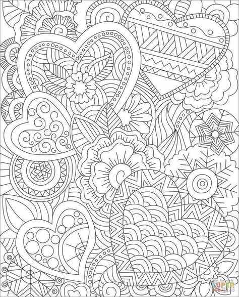 Line Art Coloring Pages, Line Art Coloring, Arte Doodle, Mandala Doodle, Abstract Coloring Pages, Mandala Wallpaper, Valentine Coloring Pages, Heart Coloring Pages, Love Coloring Pages