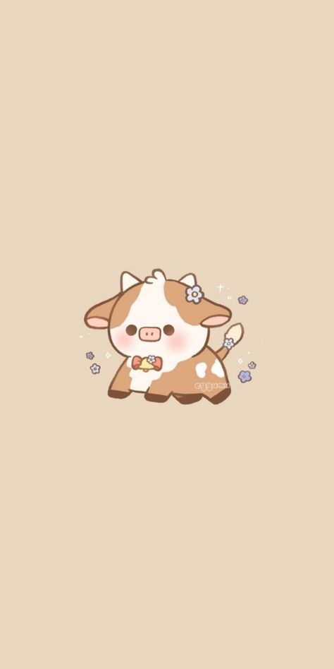 Cow Drawing Wallpaper, Cute Sheep Wallpaper Aesthetic, Cow Cute Wallpaper, Cute Cow Wallpaper Cartoon, Kawaii Cow Wallpaper, Cute Cow Wallpapers, Cute Cow Background, Cute Cow Wallpaper Aesthetic, Cow Wallpaper Aesthetic