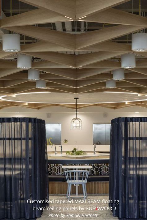 Woven Ceiling, Auckland Nz, Prize Winning, Commercial Architecture, Workplace Design, Wood Detail, Architectural Features, Hotel Lobby, Our Story