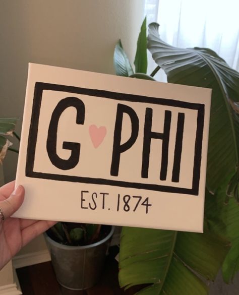 Sorority Canvas Gamma Phi Beta, Gamma Phi Canvas, Gamma Phi Beta Canvas Paintings, Sorority Canvas Ideas Easy, Gphi Canvas Paintings, Big Little Paintings Sorority, Gamma Phi Beta Canvas, Agd Canvas, Easy Sorority Canvas