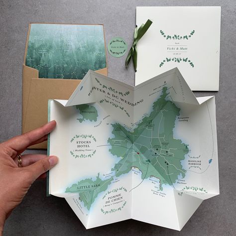 Popup Wedding, Constellation Wedding, Map Wedding Invitation, Pop Up Invitation, Map Wedding, Bespoke Wedding Stationery, Stationery Packaging, Green Wedding Invitations, Wedding Invitation Card Design