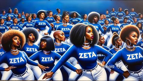 Zeta Nails, Zeta Phi Beta Founders, Nails Royal Blue, Finer Womanhood, Divine 9, Bleed Blue, Zeta Phi Beta, Sorority Girl, 2025 Vision