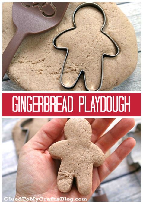 No Cook Gingerbread Scented Playdough - Christmas DIY for KIDS! Smells amazing and makes for a great gift as well! Christmas Diy For Kids, Scented Playdough Recipe, Gingerbread Playdough, Scented Playdough, Diy Gingerbread, How To Make Gingerbread, Gingerbread Diy, No Cook, Playdough Recipe