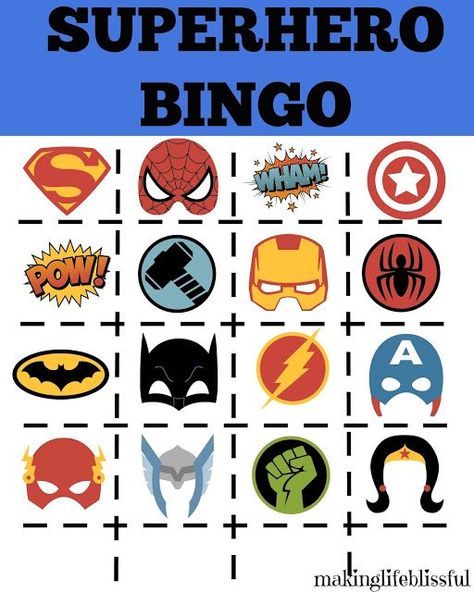 Wonder Woman printable superhero printable game | Making Life Blissful Superhero Bingo Free Printable, Superhero Scavenger Hunt, Superhero Bingo, Wonder Woman Printable, Superhero Birthday Party Games, Superhero Printables Free, Super Hero Activities, Superhero Party Games, Birthday Ideas For Women