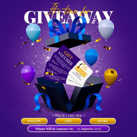 Creative Giveaway Ideas, Giveaway Flyer Design, Lucky Draw Idea, Giveaway Design Ideas, Lucky Draw Poster Design, Lucky Draw Poster, Giveaway Graphic Design, Social Media Post Background, Offer Poster Design