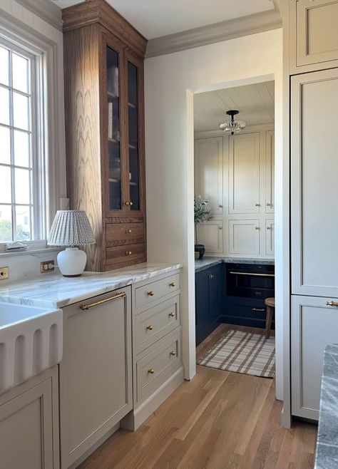 This 115-Year-Old Home Tour Mixes Modern and Traditional Mixed Cabinet, Kismet House, White Kitchen Cabinet, Pantry Inspiration, Fixer Upper Home, Kitchen Cabinet Ideas, Cabinet Finishes, Cabinet Ideas, Kitchen Extension