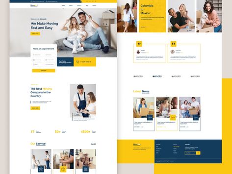 Moving Company Website Design, Design Company Website, Company Website Design, App Design Ui, Ui Ux Website, Web Design Websites, Webpage Template, Best Instagram Stories, Ux App Design