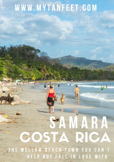 Samara is a small village in a picturesque bay with a beautiful beach and coastal views. Check out our guide to Samara and why you should visit: https://mytanfeet.com/cities-costa-rica/samara-costa-rica/  Costa Rica beaches | Costa Rica beach towns | Samara Costa Rica | Costa Rica travel blog #CostaRica #centralamerica #puravida Samara Beach Costa Rica, Rio Celeste Costa Rica, Samara Costa Rica, Costa Rico, Cheap Beach Vacations, Fortuna Costa Rica, Costa Rica Travel Guide, Central America Destinations, Living In Costa Rica