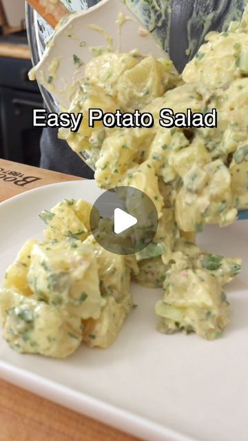 Nico Pallotta on Instagram: "Easy & Creamy Potato Salad

What is the secret to a delicious potato salad? 

Always use a combination of fresh herbs like chives and dill, and drizzle the potatoes with vinegar right after boiling them to make them pop with flavor.

⭐️ Ingredients
FOR THE POTATOES
2½ pounds of (1 kilogram of) potatoes Yukon Gold
½ gallon of (2 liters of) cold water
1 teaspoon of salt
2 tablespoons of (30 grams of) apple cider vinegar

FOR THE POTATO SALAD DRESSING
¾ cup of (180 grams of) vegan mayo
1 tablespoon of (15 grams of) apple cider vinegar
1 stalk (2 oz) of (60 grams of) celery + ½ teaspoon celery seeds optional
½ cup of (60 grams of) shallot
2 tablespoons of (30 grams of) mustard
1 cup of (25 grams of) fresh herbs dill, parsley, chives, or a mix of all
4 pickled cucum Krompir Salata, Delicious Potato Salad, Old Fashioned Potato Salad, Recipes Potatoes, Potatoe Salad, Salad Recipes Healthy Lunch, Potato Salad Dressing, Pickled Cucumbers, Vegan Potato Salads