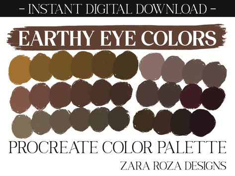 Hazel Color Palette, Brown Eye Color, Procreate Palette, Karma Chameleon, Hazel Color, Procreate Color Palette, Painting Reference, Color Palette Challenge, Brown Eye