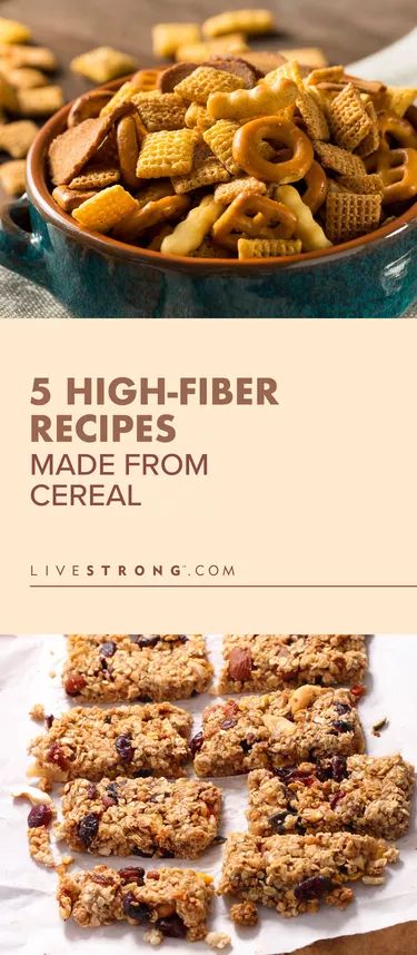 High Fibre Desserts, Banana Cereal, Homemade Chex Mix, High Fiber Cereal, High Fiber Snacks, Fiber Cereal, Fiber Snacks, Breakfast Bars Recipe, High Fiber Breakfast