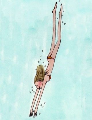 My Little Paris Illustration, Summer Illustration Art Drawings, Kanako Illustration, Swimming Drawing, Kanako Kuno, My Little Paris, Paris Illustration, Art Mignon, Girls Diary