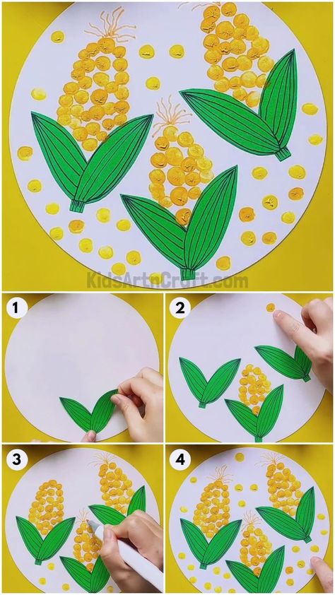 Baisakhi Activity For Preschool, Baisakhi Craft For Preschool, Baisakhi Craft For Kids, Baisakhi Activity For Kids, Baisakhi Drawing For Kids, Corn Activity Preschool, Corn Projects For Kids, Corn Art For Toddlers, Drawing Activity For Kindergarten