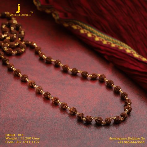 Gold 916 Premium Design Get in touch with us on +919904443030 Rudraksha Mala Gold For Men, Mens Bracelet Gold Jewelry, Hindu Jewelry, Simple Pearl Necklace, Rudraksha Mala, Gold Bridal Earrings, Mens Gold Jewelry, Gold Chains For Men, Mens Gold Bracelets