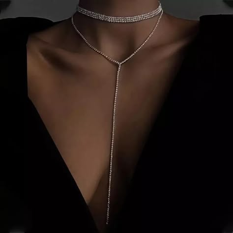 Fashion Multi Layers Rhinestone Choker Necklace 2022 Jewelry Long Tassel Crystal Pendant Necklaces for Women Necklace Outfit, Fancy Jewelry Necklace, Long Tassel Necklace, Cheap Necklaces, Rhinestone Choker Necklace, Crystal Choker Necklace, Neck Accessories, Rhinestone Choker, Crystal Choker