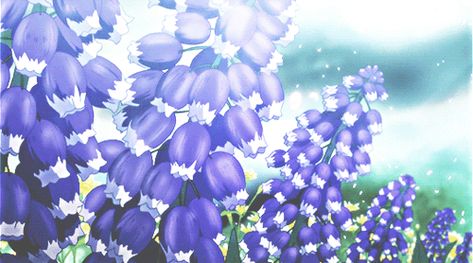 Scenery Gif, Flowers Anime, Japanese Gif, Gifs Anime, Hyacinth Flower, Anime Flower, Gif Background, Aesthetic Gifs, Be Human