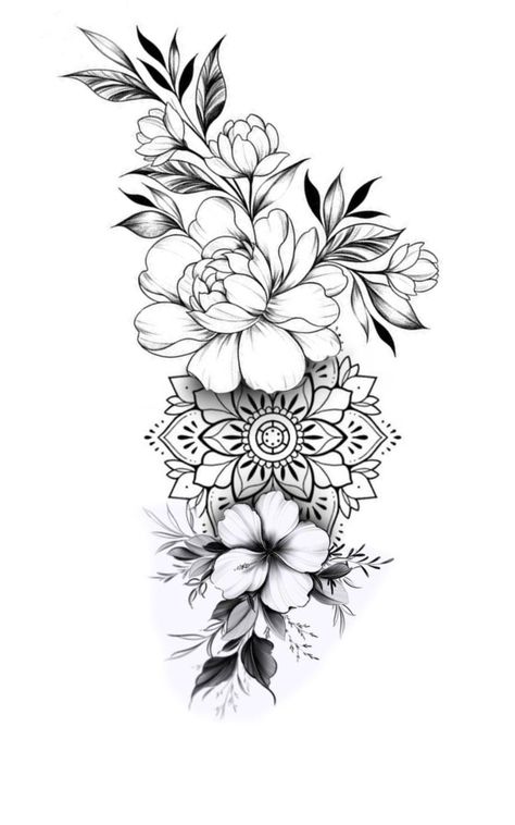 Mandala Tattoo Sleeve Women, Half Sleeve Tattoo Upper Arm, Mandala Tattoo Leg, Cool Animal Tattoos, Mandala Arm Tattoos, Lioness Tattoo Design, Floral Mandala Tattoo, Mandala Tattoo Sleeve, Mandala Flower Tattoos