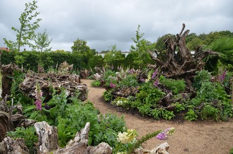 Stumpery Garden Ideas, Stumpery Garden, Small Natural Garden Ideas, Natural Garden Ideas, Fruit Fairy, Log Garden, Garden Remodel, Shady Border, Highgrove Garden